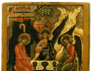 Создание рублевым иконы троица